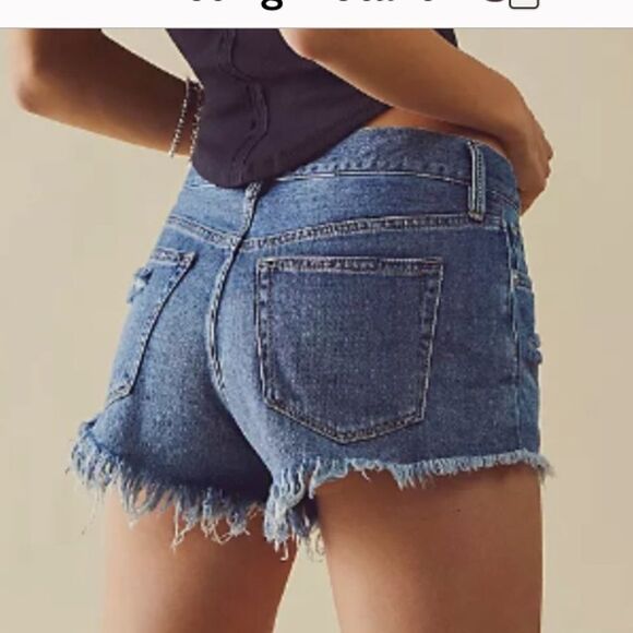 We The Free Button Fly Frayed Hem Denim Jean Shorts Size 27 - Picture 1 of 11